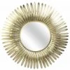 Paris Prix - Miroir Mural Design "plumes" 53cm Or -Miroir Soldes Boutique 37643929 1