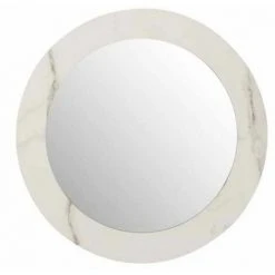 Paris Prix - Miroir Mural Rond "effet Marbre" 60cm Blanc
