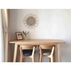 BEARSU Miroir Décoratif En Rotin à Suspendre Au Mur Pour Salon, Chambre à Coucher, Couloir, Décoration D'intérieur (fleur) 11 BEARSU Miroir Décoratif En Rotin à Suspendre Au Mur Pour Salon, Chambre à Coucher, Couloir, Décoration D'intérieur (fleur) -Miroir Soldes Boutique 37965439 5