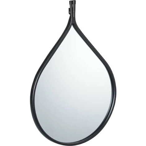 Relaxdays Miroir Mural, Forme Goutte Eau, Cadre Métal, HxL : 54,5 X 37 Cm, Entrée, Salle De Bain, Salon, Glace, Noir 4 Relaxdays Miroir Mural, Forme Goutte Eau, Cadre Métal, HxL : 54,5 X 37 Cm, Entrée, Salle De Bain, Salon, Glace, Noir – Image 2