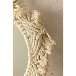 Miroir Mural En Macramé Didier SKLUM Macramé - Beige Crème -Miroir Soldes Boutique 38421552 4