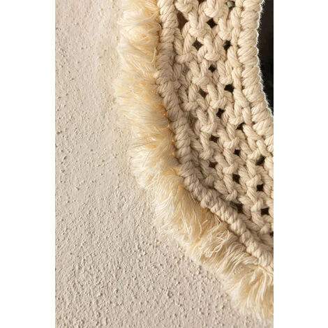 Miroir Mural Rond En Macramé (Ø35 Cm) Notel SKLUM Macramé - Beige Crème 7 Miroir Mural Rond En Macramé (Ø35 Cm) Notel SKLUM Macramé - Beige Crème – Image 5