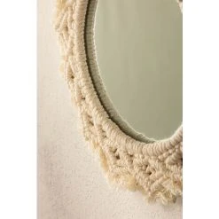 Miroir Mural Rond En Macramé (Ø29 Cm) Jerom SKLUM Macramé - Beige Crème -Miroir Soldes Boutique 38421611 4