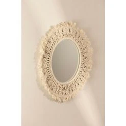Miroir Mural Rond En Macramé (Ø68 Cm) Aubin SKLUM Macramé - Beige Crème 9 Miroir Mural Rond En Macramé (Ø68 Cm) Aubin SKLUM Macramé - Beige Crème -Miroir Soldes Boutique 38421667 3