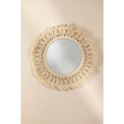Miroir Mural Rond En Macramé (Ø68 Cm) Aubin SKLUM Macramé - Beige Crème 10 Miroir Mural Rond En Macramé (Ø68 Cm) Aubin SKLUM Macramé - Beige Crème -Miroir Soldes Boutique 38421667 4