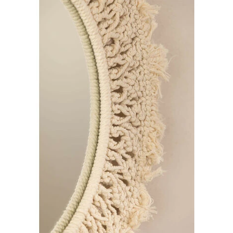 Miroir Mural Rond En Macramé (Ø68 Cm) Aubin SKLUM Macramé - Beige Crème 7 Miroir Mural Rond En Macramé (Ø68 Cm) Aubin SKLUM Macramé - Beige Crème – Image 5