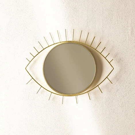 Miroir Mural En Métal Yuls SKLUM Fer Doré - Doré 3 Miroir Mural En Métal Yuls SKLUM Fer Doré - Doré