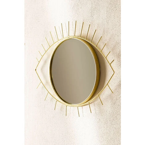 Miroir Mural En Métal Yuls SKLUM Fer Doré - Doré 5 Miroir Mural En Métal Yuls SKLUM Fer Doré - Doré – Image 3