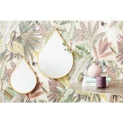 LIFA LIVING Miroir Mural Design Lot De 2, Miroir Goutte D'Eau Doré, Miroir Décoratif En Verre Et Avec Finition Métallique, Miroir Entrée, Salle De Bain, Chambre -Miroir Soldes Boutique 38699156 4