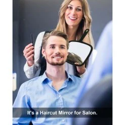 ABCRITAL Grand Miroir À Main, Miroir De Poche De Coiffure De Salon De Coiffure Avec Poignée -Miroir Soldes Boutique 38709979 5