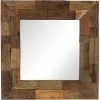 DéCOSHOP26 Miroir Mural Carré En Bois De Récupération Massif 50 X 50 Cm - Noir -Miroir Soldes Boutique 38743311 1