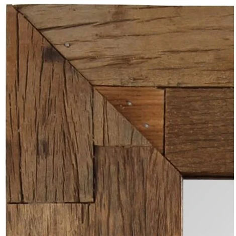 DéCOSHOP26 Miroir Mural Carré En Bois De Récupération Massif 50 X 50 Cm - Noir 5 DéCOSHOP26 Miroir Mural Carré En Bois De Récupération Massif 50 X 50 Cm - Noir – Image 3