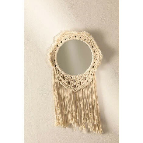 Miroir Mural En Macramé Denot SKLUM Macramé - Beige Crème 4 Miroir Mural En Macramé Denot SKLUM Macramé - Beige Crème – Image 2