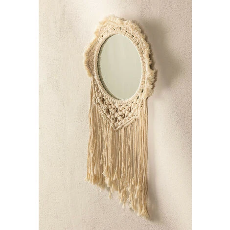 Miroir Mural En Macramé Denot SKLUM Macramé - Beige Crème 5 Miroir Mural En Macramé Denot SKLUM Macramé - Beige Crème – Image 3
