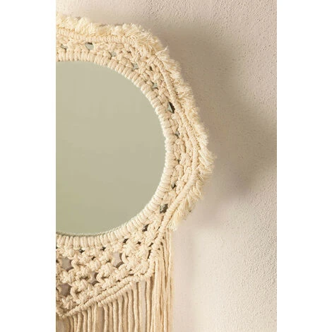 Miroir Mural En Macramé Denot SKLUM Macramé - Beige Crème 6 Miroir Mural En Macramé Denot SKLUM Macramé - Beige Crème – Image 4