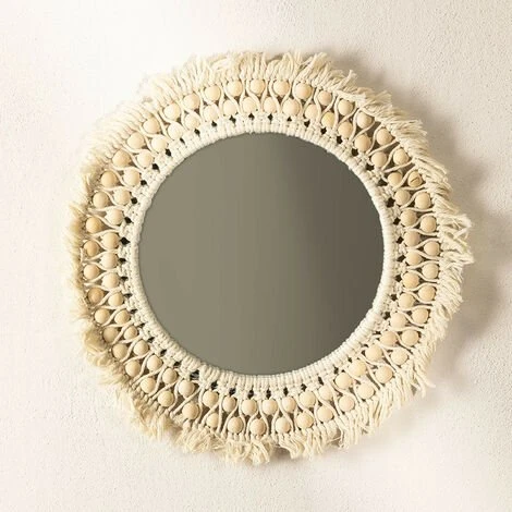 Miroir Mural Rond En Macramé (Ø50 Cm) Jarn SKLUM Macramé - Beige Crème 3 Miroir Mural Rond En Macramé (Ø50 Cm) Jarn SKLUM Macramé - Beige Crème