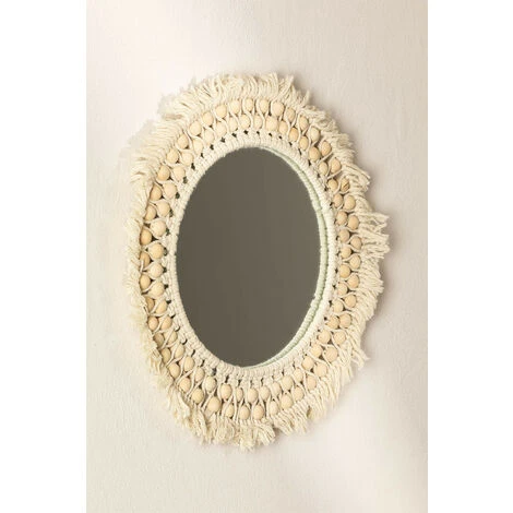 Miroir Mural Rond En Macramé (Ø50 Cm) Jarn SKLUM Macramé - Beige Crème 4 Miroir Mural Rond En Macramé (Ø50 Cm) Jarn SKLUM Macramé - Beige Crème – Image 2