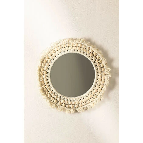Miroir Mural Rond En Macramé (Ø50 Cm) Jarn SKLUM Macramé - Beige Crème 5 Miroir Mural Rond En Macramé (Ø50 Cm) Jarn SKLUM Macramé - Beige Crème – Image 3