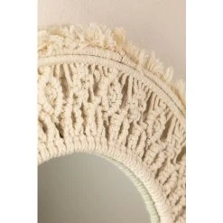 Miroir Rond En Macramé (Ø70 Cm) Karim SKLUM Macramé - Beige Crème -Miroir Soldes Boutique 39029879 5