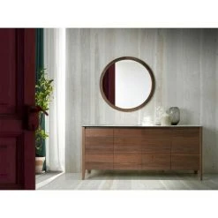 Paris Prix - Miroir Mural Rond Design "turna" 90cm Naturel -Miroir Soldes Boutique 39117467 3