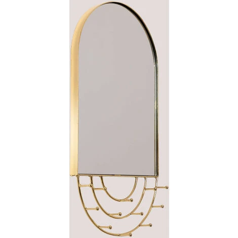 Miroir Mural En Métal Loan SKLUM Fer Doré - Doré 3 Miroir Mural En Métal Loan SKLUM Fer Doré - Doré