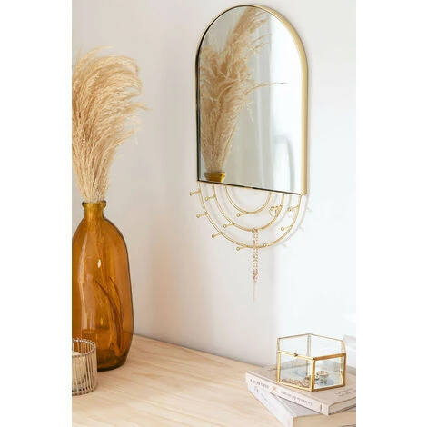 Miroir Mural En Métal Loan SKLUM Fer Doré - Doré 4 Miroir Mural En Métal Loan SKLUM Fer Doré - Doré – Image 2