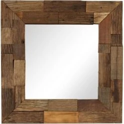 TRUE DEAL Miroir Bois De Récupération Massif 50 X 50 Cm