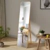 FREOSEN Miroir Sur Pied En Cadre De Bois De Bamboo Miroir Rectangulaire 135 X 32 Cm -Miroir Soldes Boutique 39446152 1