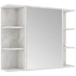 ASUPERMALL Armoire A Miroir De Bain Gris Beton 80x20,5x64 Cm Agglomere 8 ASUPERMALL Armoire A Miroir De Bain Gris Beton 80x20,5x64 Cm Agglomere -Miroir Soldes Boutique 39455665 2
