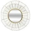 ATMOSPHERA Miroir En Forme De Fleur Rond En Métal, Verre Et MDF - Ø Miroir 30 Cm - Ø 67 X Ep. 3,5 Cm - Or - A Suspendre Sur Le Mur -Miroir Soldes Boutique 39649298 1