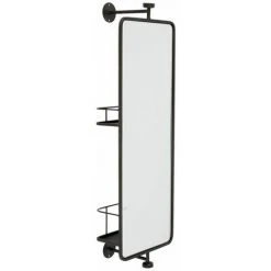 Paris Prix - Miroir Mural & étagère "verre & Métal" 78cm Noir