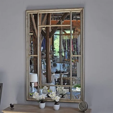 COTE TABLE Grand Miroir Argenté Bois 140X90cm - Doré 3 COTE TABLE Grand Miroir Argenté Bois 140X90cm - Doré