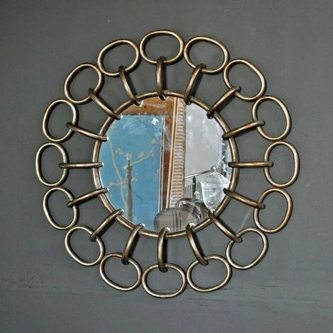 COTE TABLE Miroir à Maillons Dorés 82cm - Doré 5 COTE TABLE Miroir à Maillons Dorés 82cm - Doré – Image 3