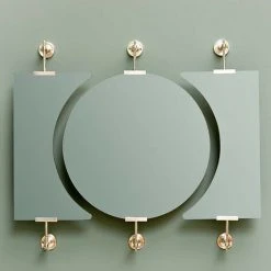 CHEHOMA Miroir Panorama Verre 3 Parties 87x11x98cm - Argenté