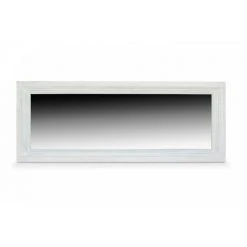 DECORATION D’AUTREFOIS Miroir Ancien Rectangulaire Bois Blanc Cerusé 155x5.5x60cm - Blanc