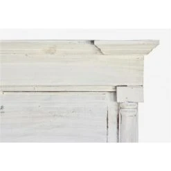 DECORATION D’AUTREFOIS Grand Miroir Ancien Rectangulaire Vertical Bois Cerusé Blanc 59x11x136cm - Blanc -Miroir Soldes Boutique 40016662 3