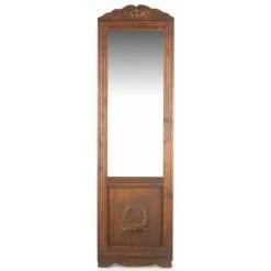 DECORATION D’AUTREFOIS Miroir Ancien Rectangulaire Vertical Sur Pied Bois 177x6.5x51cm - Marron - Marron