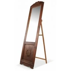 DECORATION D’AUTREFOIS Miroir Ancien Rectangulaire Vertical Sur Pied Bois 177x6.5x51cm - Marron - Marron -Miroir Soldes Boutique 40017178 4