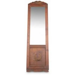 DECORATION D’AUTREFOIS Miroir Ancien Rectangulaire Vertical Sur Pied Bois 177x6.5x51cm - Marron - Marron -Miroir Soldes Boutique 40017178 5