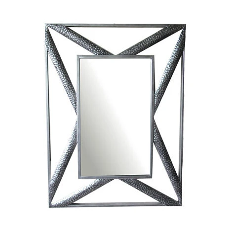 M-S Miroir Design 60x80 Cm En Métal Noir 3 M-S Miroir Design 60x80 Cm En Métal Noir