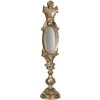 BISCOTTINI MADE IN ITALY MIROIR DE COMPTOIR EN BOIS AVEC FINITION FEUILLE D'ARGENT ANTIQUE