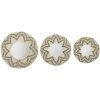 Atmosphera - Lot De 3 Miroirs En Roseau Et Verre - Multicolore -Miroir Soldes Boutique 40330024 1