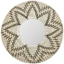 Atmosphera - Lot De 3 Miroirs En Roseau Et Verre - Multicolore -Miroir Soldes Boutique 40330024 3