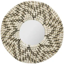 Atmosphera - Lot De 3 Miroirs En Roseau Et Verre - Multicolore -Miroir Soldes Boutique 40330024 4