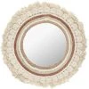Atmosphera - Miroir Mural En Coton Et Verre D 40 Cm - Beige -Miroir Soldes Boutique 40330116 1