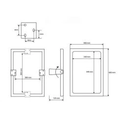BEMETA HELP Miroir Mural PMR Portrait Ou Paysage 60x40cm, Acier Inoxydable, Blanc (301401034) -Miroir Soldes Boutique 40415628 2