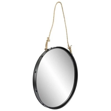 BRIO Miroir Rond Hublot Industriel 50 Cm - Noir 4 BRIO Miroir Rond Hublot Industriel 50 Cm - Noir – Image 2