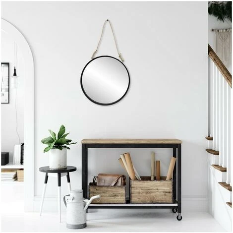 BRIO Miroir Rond Hublot Industriel 50 Cm - Noir 6 BRIO Miroir Rond Hublot Industriel 50 Cm - Noir – Image 4