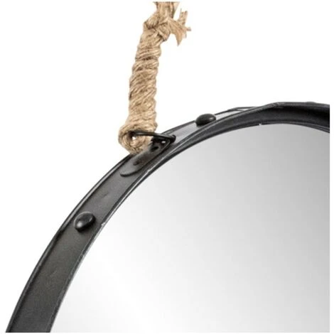 BRIO Miroir Rond Hublot Industriel 50 Cm - Noir 7 BRIO Miroir Rond Hublot Industriel 50 Cm - Noir – Image 5