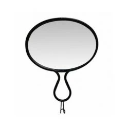 WADIGA Miroir Mural Métal Noir Ovale Crochet - Hauteur 50cm - Noir